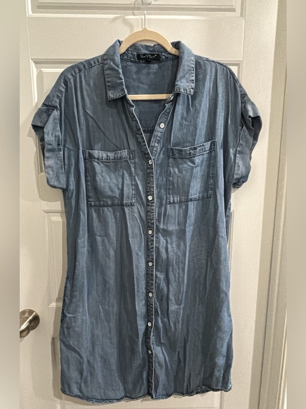 Light Wash Denim Shirt Dress size Large by velvet heart